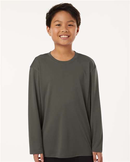 Charcoal Pro-Lock Youth Performance Long Sleeve T-Shirt - 48400Y