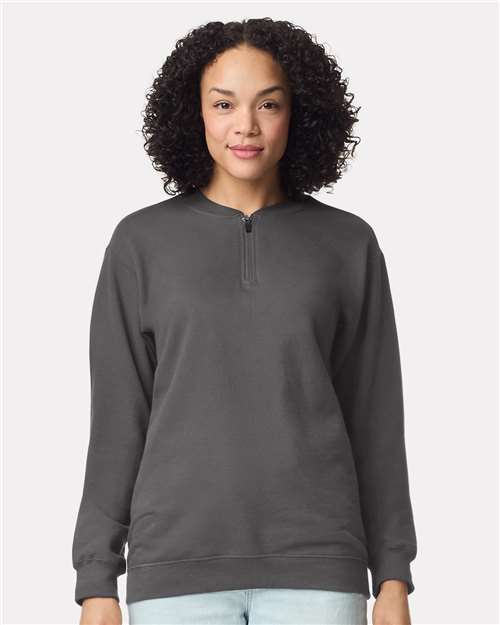 Charcoal Softstyle® Midweight 1/4 Zip Sweatshirt - SF008