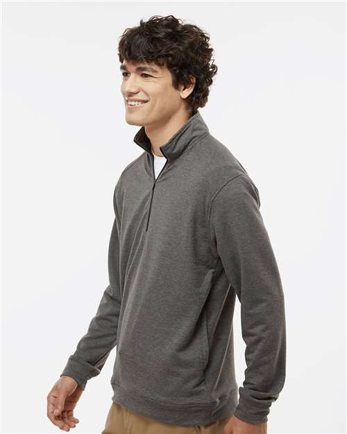Charcoal Triblend Omega Stretch Quarter-Zip Pullover - 8434