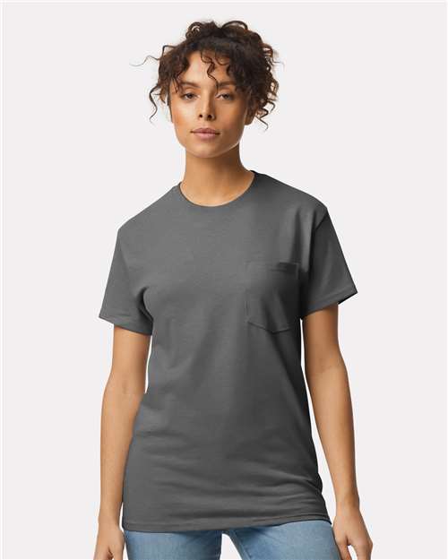 Charcoal Ultra Cotton® Pocket T-Shirt - 2300