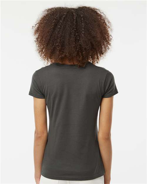 Charcoal Women's Fine Jersey V-Neck T-Shirt - 214