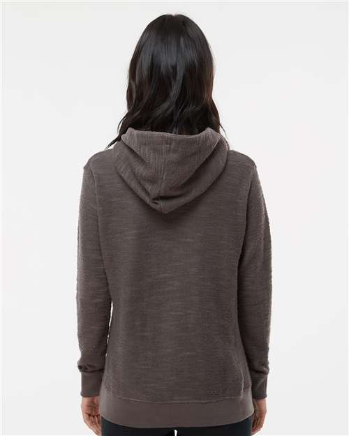 Charcoal Women’s French Terry Sport Lace Scuba Hooded Pullover - 8694