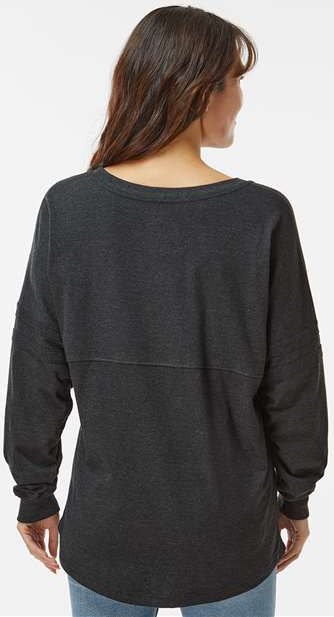 Charcoal Women's Pom Pom Long Sleeve Jersey T-Shirt - BW3514