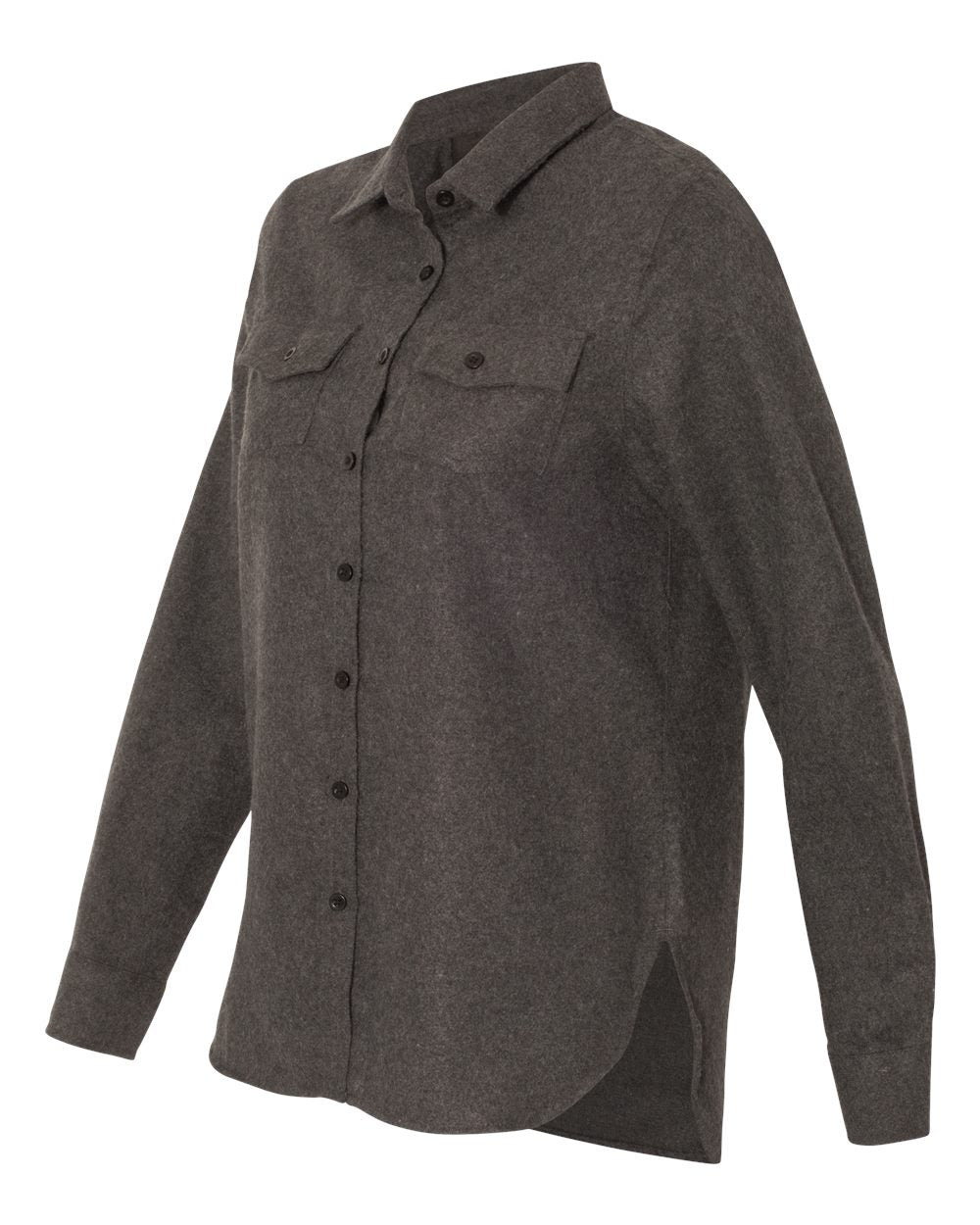 Charcoal Women's Solid Flannel Shirt - 5200