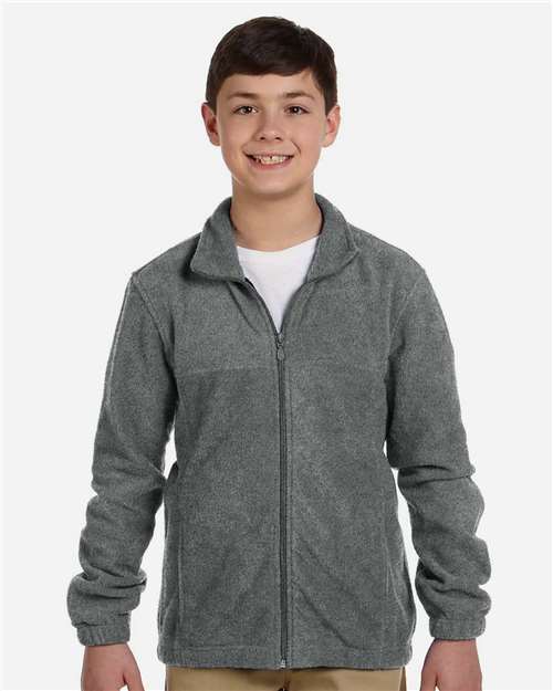 Charcoal Youth Full-Zip Fleece - M990Y