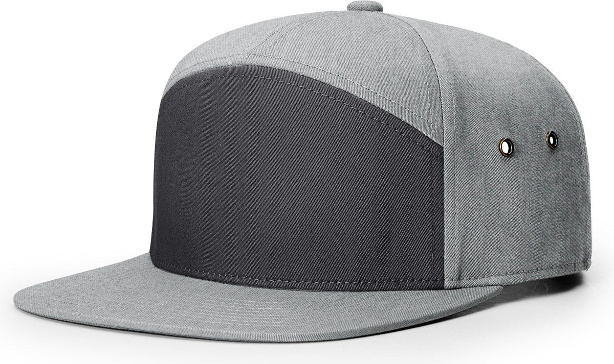 Charcoal/Heather Grey 7 Panel Twill Strapback
