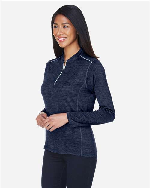 Classic Navy Heather/ Carbon Women's Kinetic Performance Quarter-Zip Pullover - CE401W