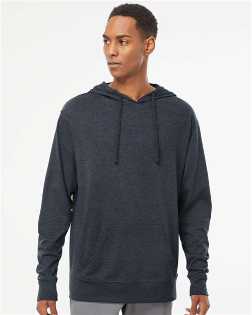 Classic Navy Heather Lightweight Hooded Pullover T-Shirt - SS150J