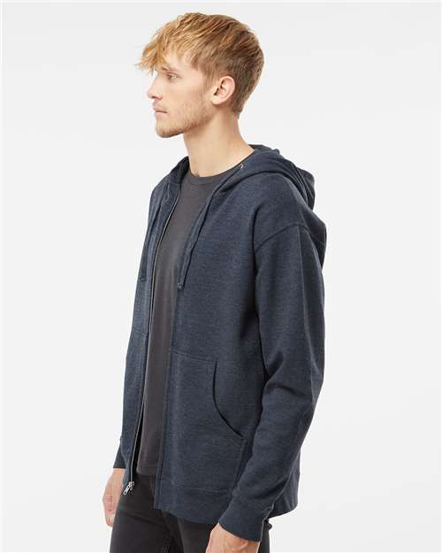 Classic Navy Heather Midweight Full-Zip Hooded Sweatshirt - SS4500Z