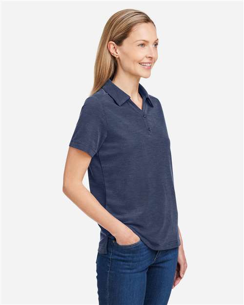 Classic Navy Heather Women's Fusion ChromaSoft™ Pique Polo - CE112W