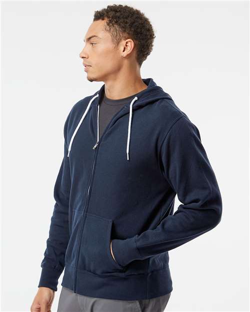 Classic Navy Lightweight Full-Zip Hooded Sweatshirt - AFX90UNZ