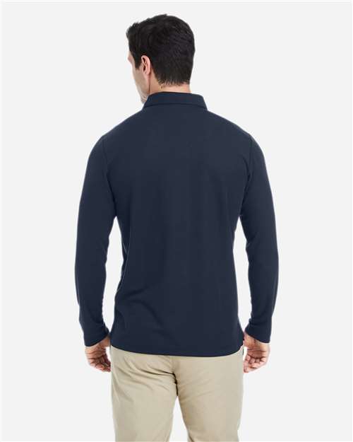 Classic Navy Men's Fusion ChromaSoft™ Long Sleeve Pique Polo - CE112L