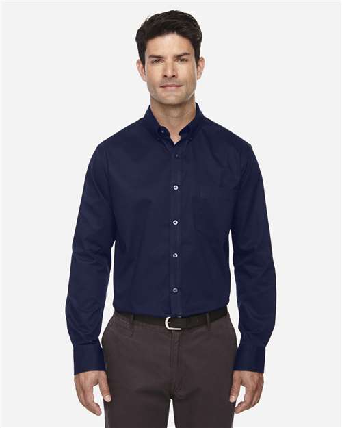 Classic Navy Men's Tall Operate Long Sleeve Twill Dress Shirt - 88193T