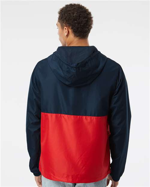 Classic Navy/ Red Lightweight Quarter-Zip Windbreaker Pullover Jacket - EXP54LWP