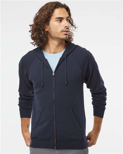 Classic Navy Special Blend Raglan Full-Zip Hooded Sweatshirt - PRM33SBZ