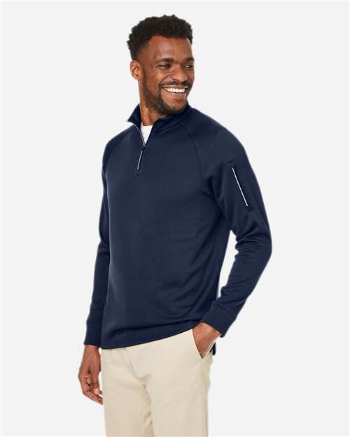 Classic Navy Unisex Fusion ChromaSoft™ Fleece Quarter-Zip Pullover - CE801