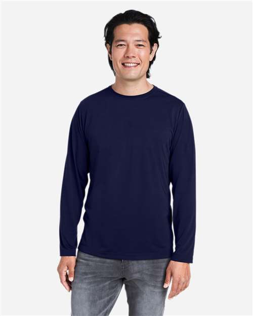 Classic Navy Unisex Fusion ChromaSoft™ Performance Long Sleeve T-Shirt - CE111L