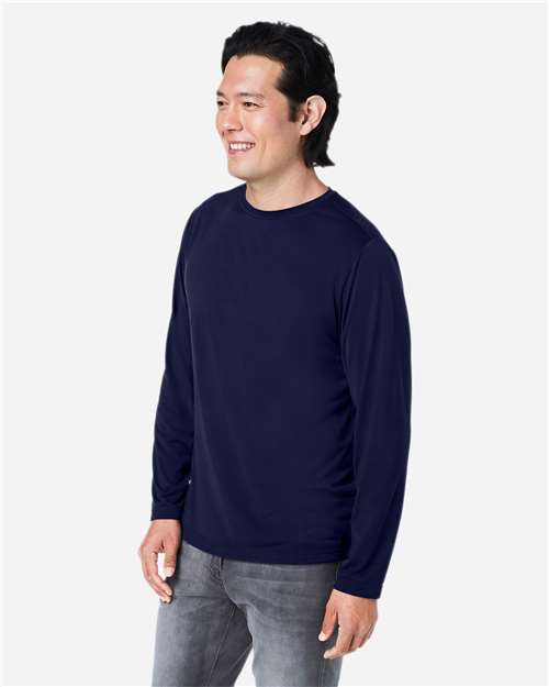 Classic Navy Unisex Fusion ChromaSoft™ Performance Long Sleeve T-Shirt - CE111L