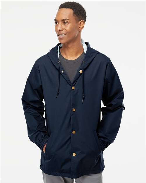Classic Navy Water-Resistant Hooded Windbreaker - EXP95NB