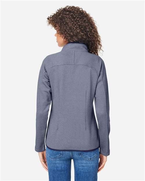 Classic Navy/ White Women's Venture Heathered Stripe Full-Zip - CE72W