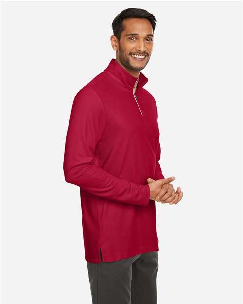 Classic Red Men's Fusion ChromaSoft™ Pique Quarter-Zip Pullover - CE405