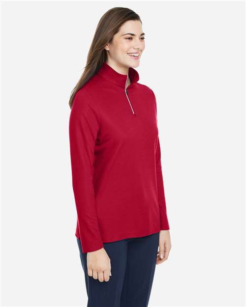 Classic Red Women's Fusion ChromaSoft™ Pique Quarter-Zip Pullover - CE405W