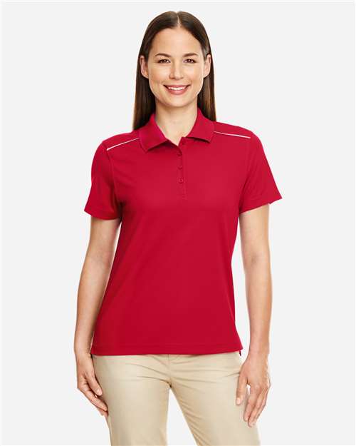 Classic Red Women's Radiant Performance Piqué Polo with Reflective Piping - 78181R