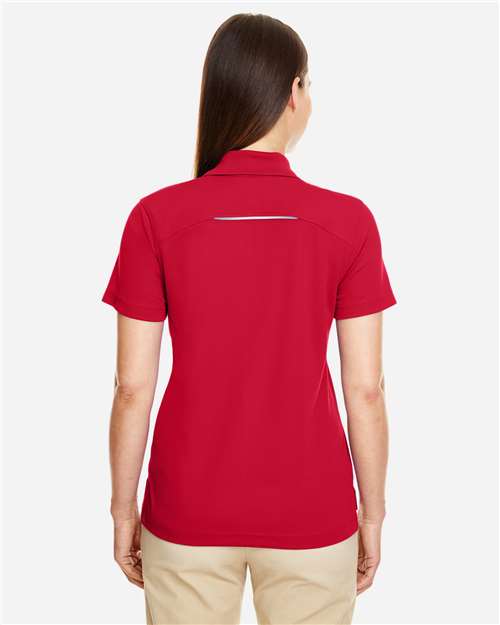 Classic Red Women's Radiant Performance Piqué Polo with Reflective Piping - 78181R