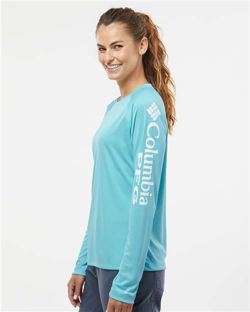 Clear Blue/ White Women's PFG Tidal Tee™ II Long Sleeve - 212485