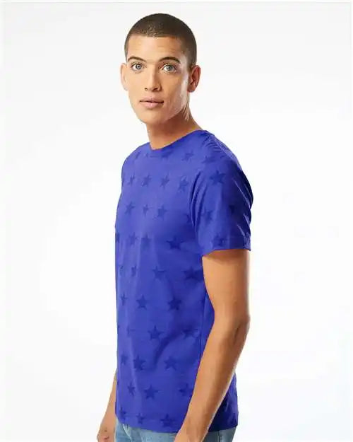 Code Five 3929 Star Print Tee - Royal