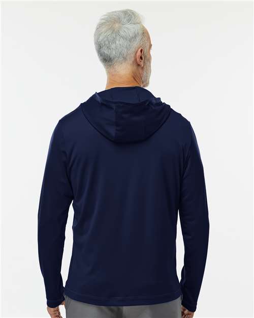 Collegiate Navy Lightweight Performance Quarter-Zip Hooded Pullover - A596