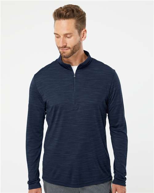 Collegiate Navy Melange Lightweight Mélange Quarter-Zip Pullover - A475