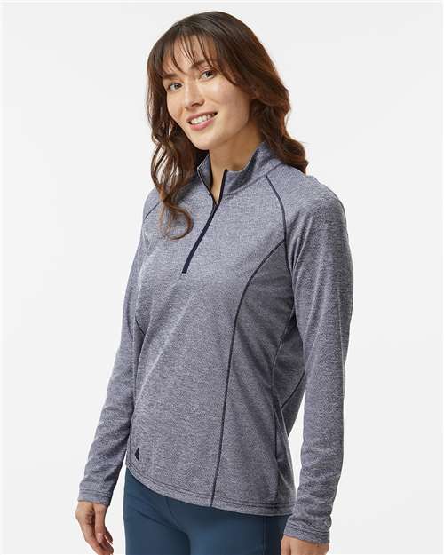 Collegiate Navy Melange Women's Space Dyed Quarter-Zip Pullover - A594