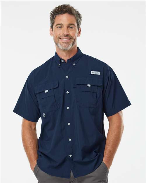 Collegiate Navy PFG Bahama™ II Short Sleeve Shirt - 212464