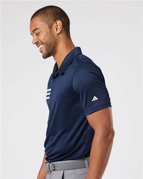 Collegiate Navy/ White 3-Stripes Chest Polo - A324