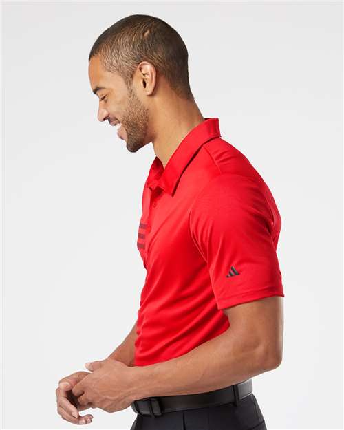 Collegiate Red/ Black 3-Stripes Chest Polo - A324