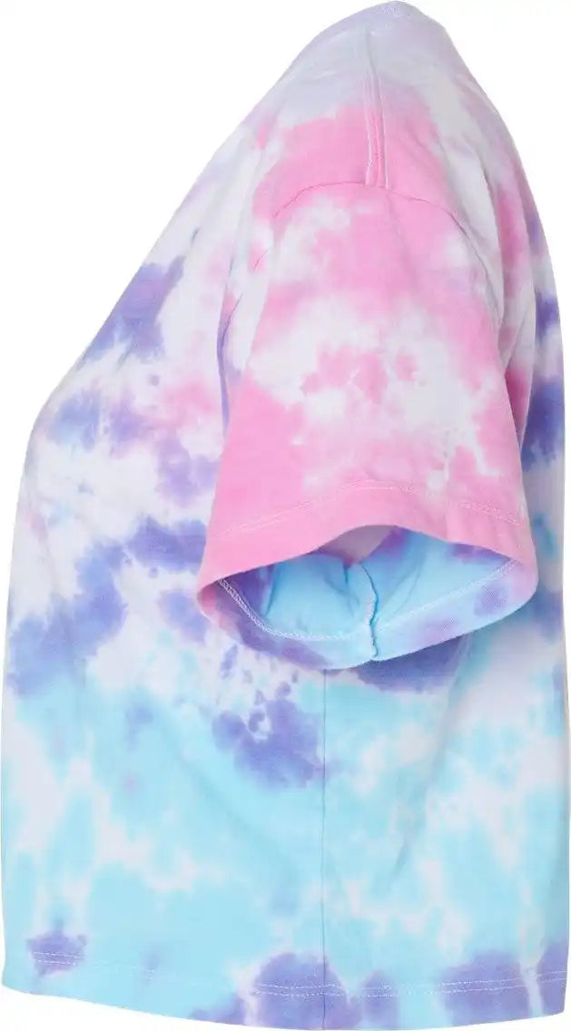 Colortone 1050c Women’s Tie-dyed Crop T-shirt - 1050 - Cotton Candy