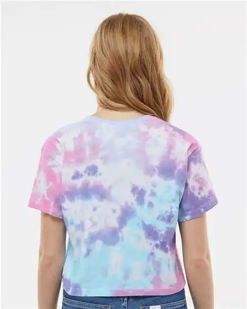 Colortone 1050c Women’s Tie-dyed Crop T-shirt - 1050 - Cotton Candy