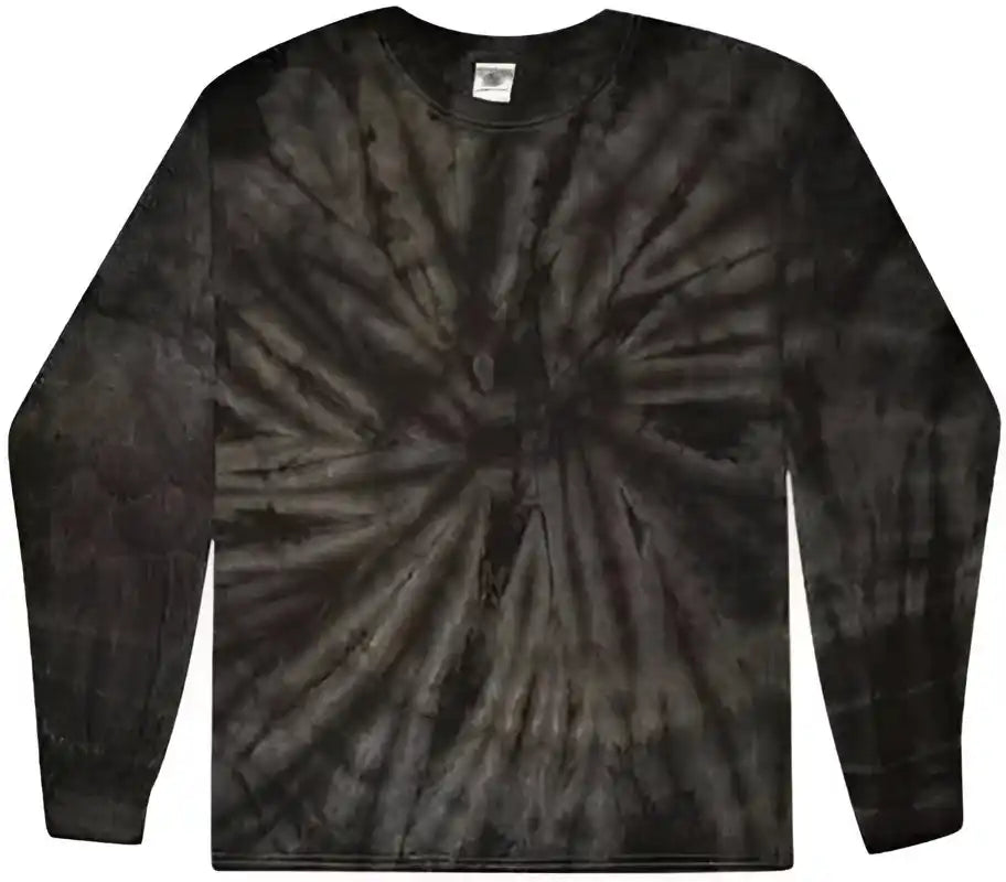 Colortone 2000y Youth Tie-dyed Long Sleeve T-shirt - Spider Black