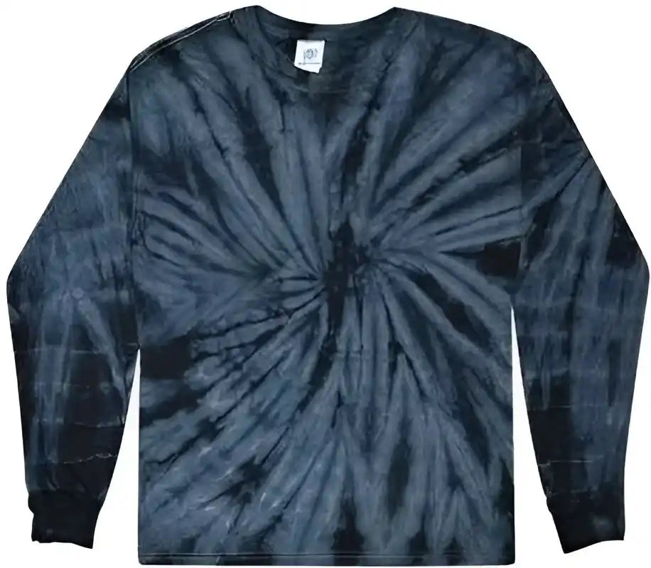 Colortone 2000y Youth Tie-dyed Long Sleeve T-shirt - Spider Navy