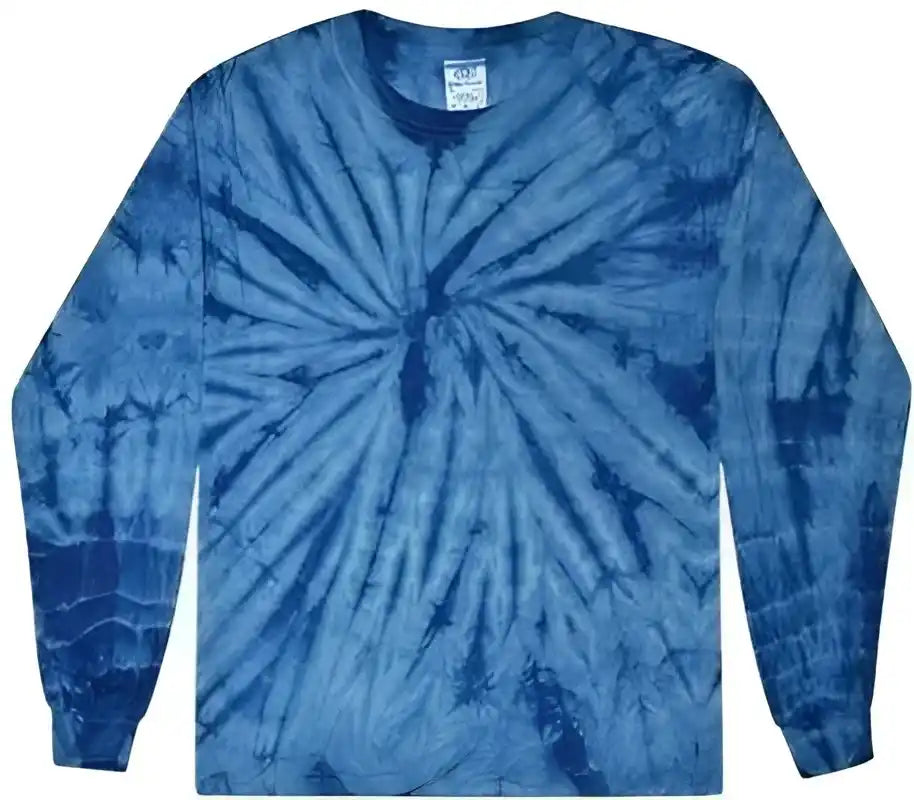 Colortone 2000y Youth Tie-dyed Long Sleeve T-shirt - Spider Royal