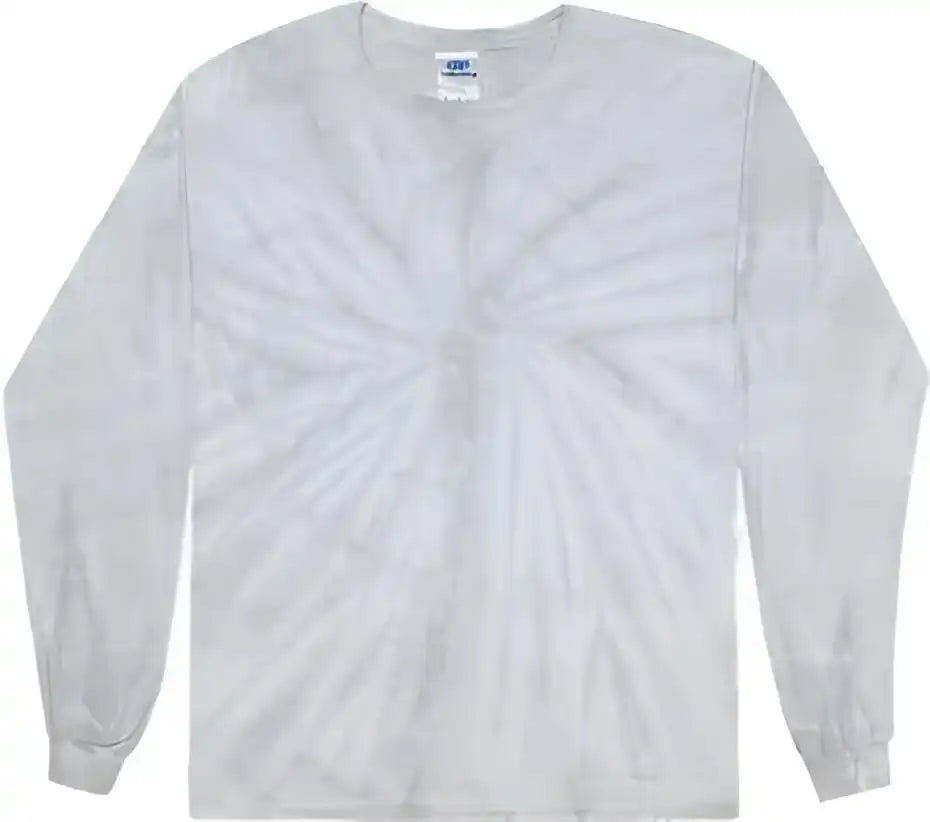 Colortone 2000y Youth Tie-dyed Long Sleeve T-shirt - Spider Silver