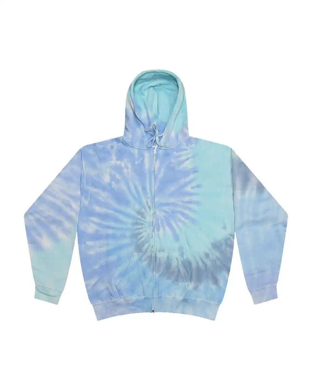 Colortone 8888c Tie-dyed Full-zip Hooded Sweatshirt - 8888 - Lagoon - Xs