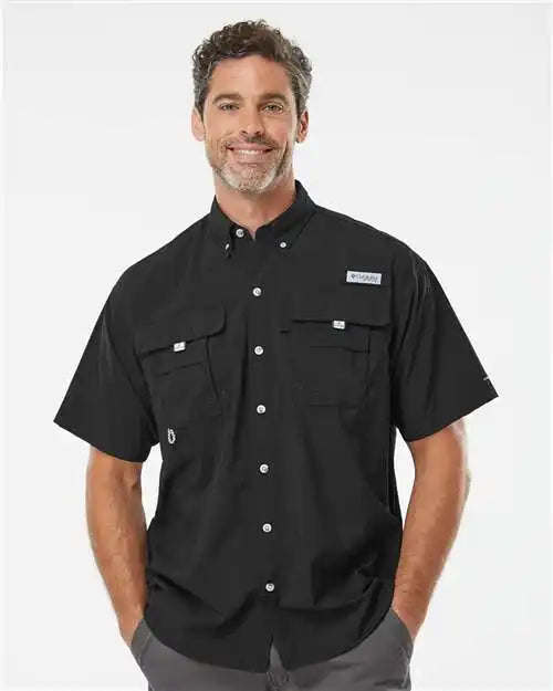 Columbia 212464 Pfg Bahama™ Ii Short Sleeve Shirt - Black