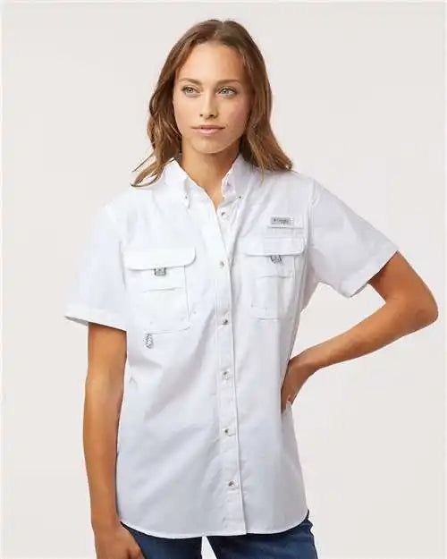 Columbia 212473 Women’s Pfg Bahama™ Short Sleeve Shirt - White