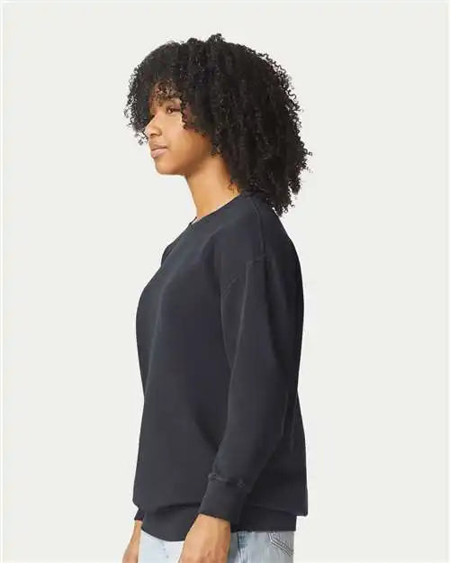 Comfort Colors 1466c Garment-dyed Lightweight Fleece Crewneck Sweatshirt - 1466 - Black