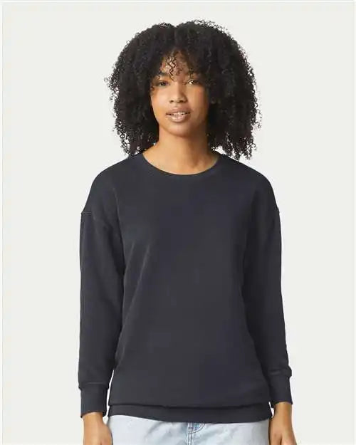Comfort Colors 1466c Garment-dyed Lightweight Fleece Crewneck Sweatshirt - 1466 - Black