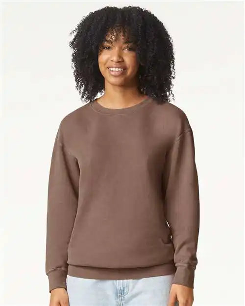Comfort Colors 1466c Garment-dyed Lightweight Fleece Crewneck Sweatshirt - 1466 - Espresso