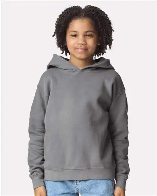 Comfort Colors 1467y Garment-dyed Youth Lightweight Fleece Hooded Sweatshirt - Grey