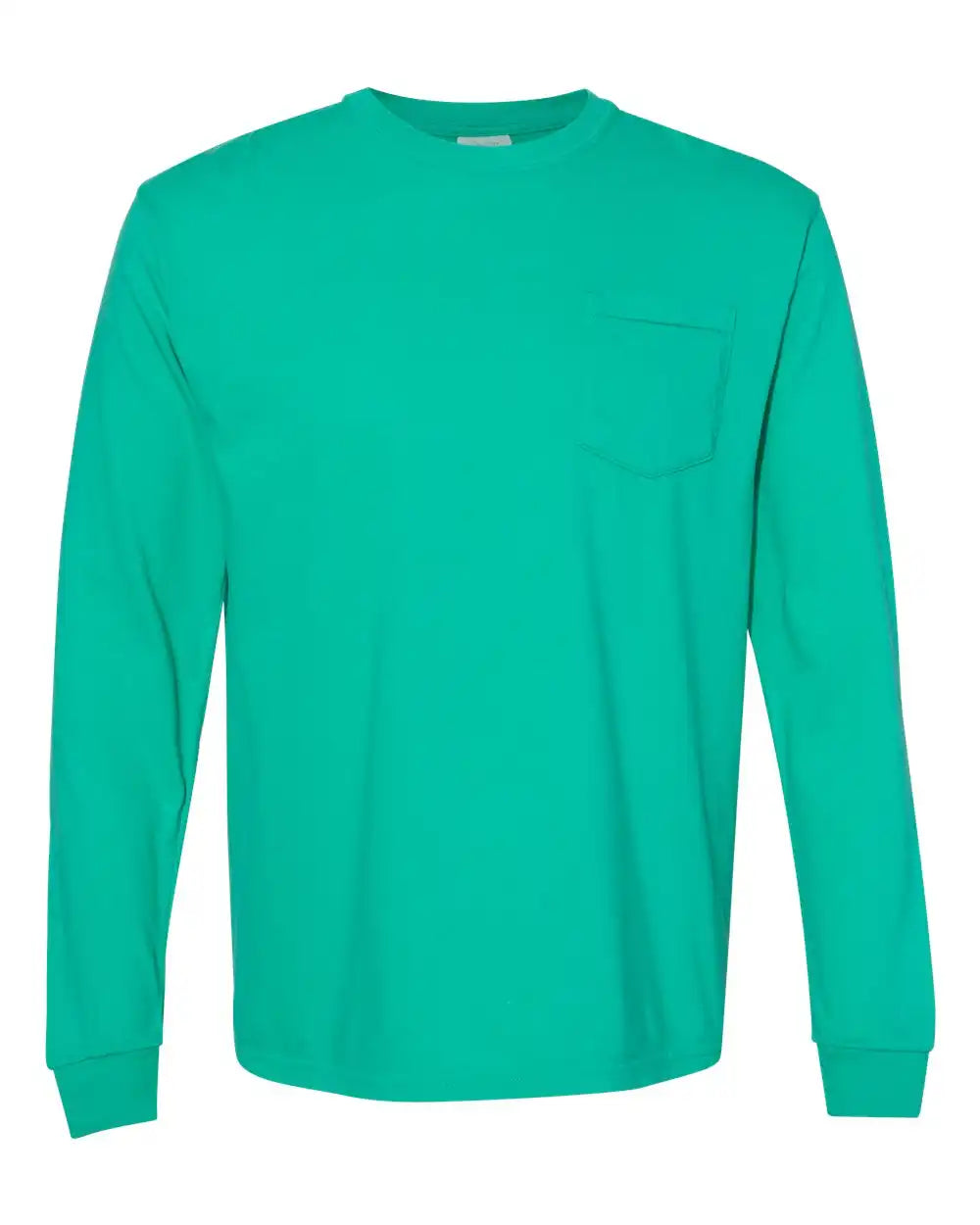 Comfort Colors 4410 Garment-dyed Heavyweight Long Sleeve Pocket T-shirt - Island Green - s
